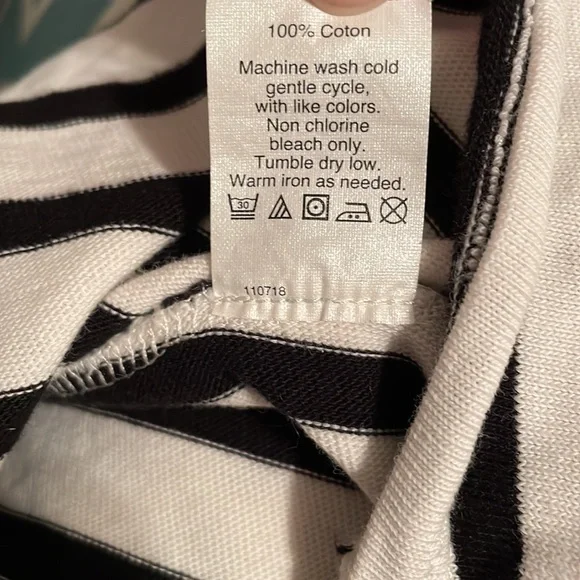 Madewell Black and White Striped Tie Back Top - Picture 4 of 4